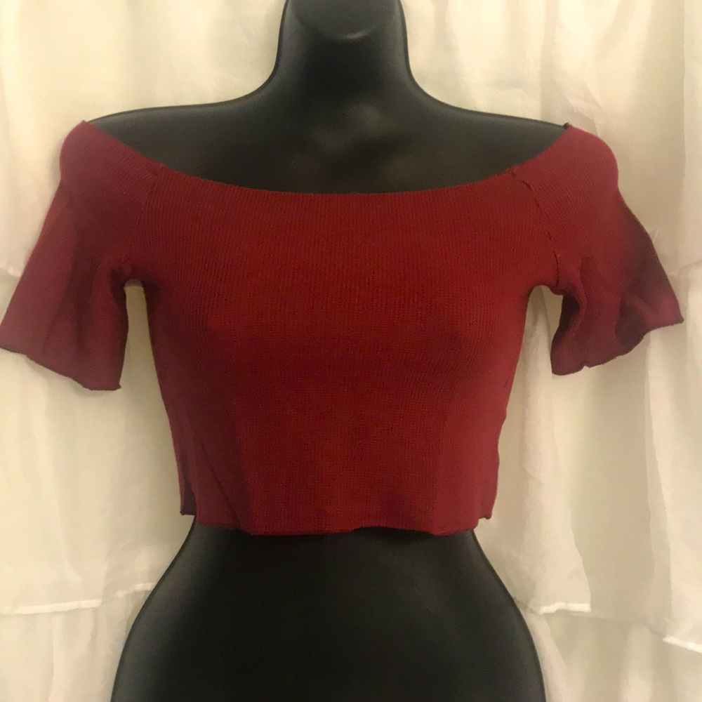 Beau & Eros cropped boatneck too short sleeve M